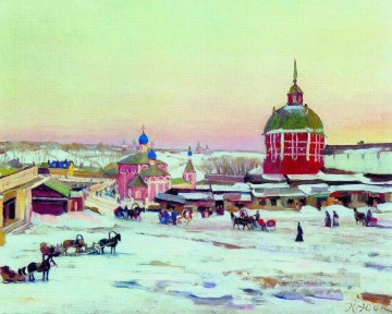 Plaza del mercado de Zagorsk 1943 Konstantin Yuon paisaje urbano escenas de la ciudad Pinturas al óleo